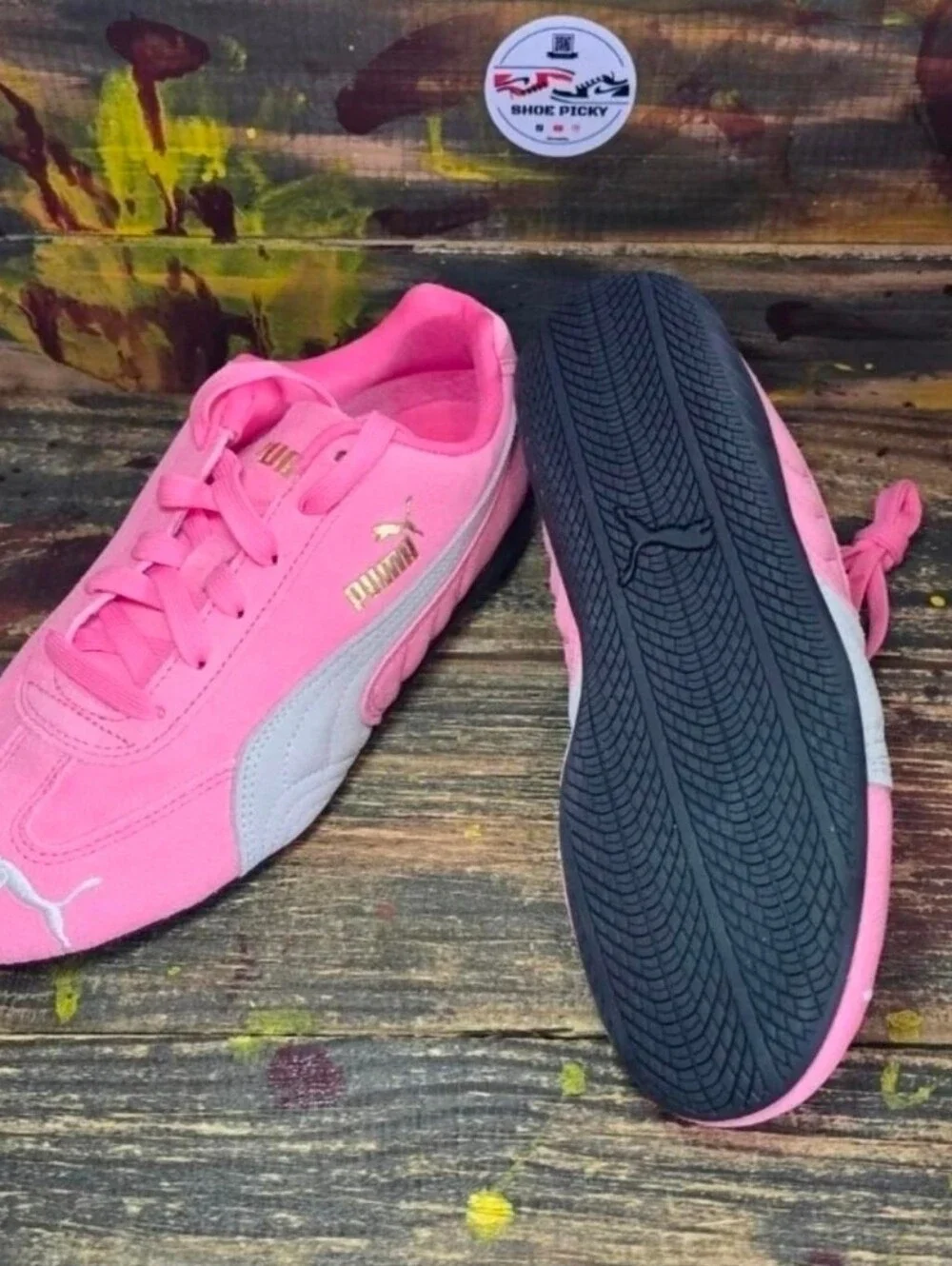 Puma Speedcat OG Youth Size 7 = Women 8.5 Pink Retro Sneakers Shoes 401698-05